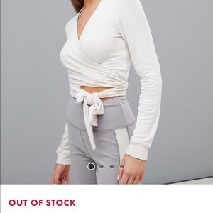 Ballet wrap tie sweater top